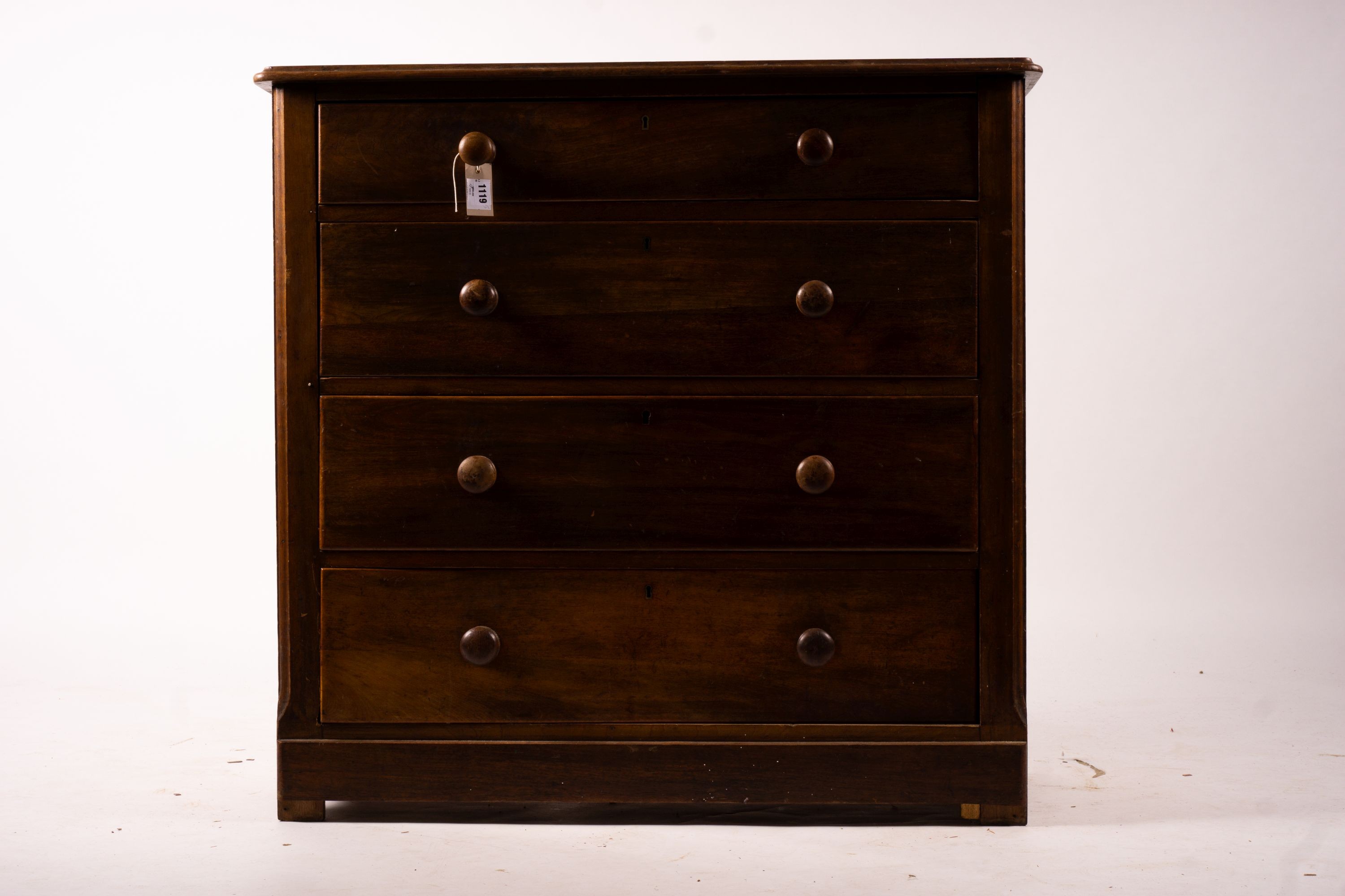 A pair of Victorian walnut chests, width 102cm, depth 49cm, height 99cm